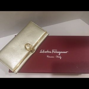 Salvatore Ferragamo continental wallet gold!